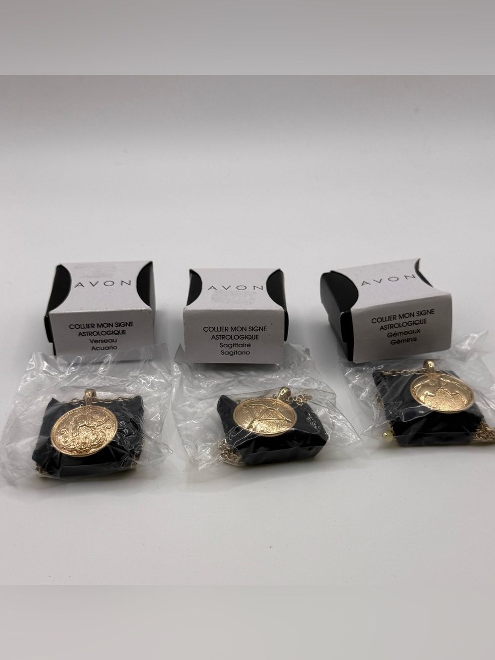 Avon Gold-Tone Zodiac Medallion Necklaces Set
